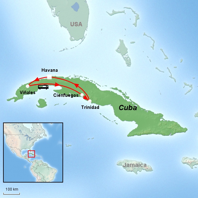 Kort til Exceptionella Kuba